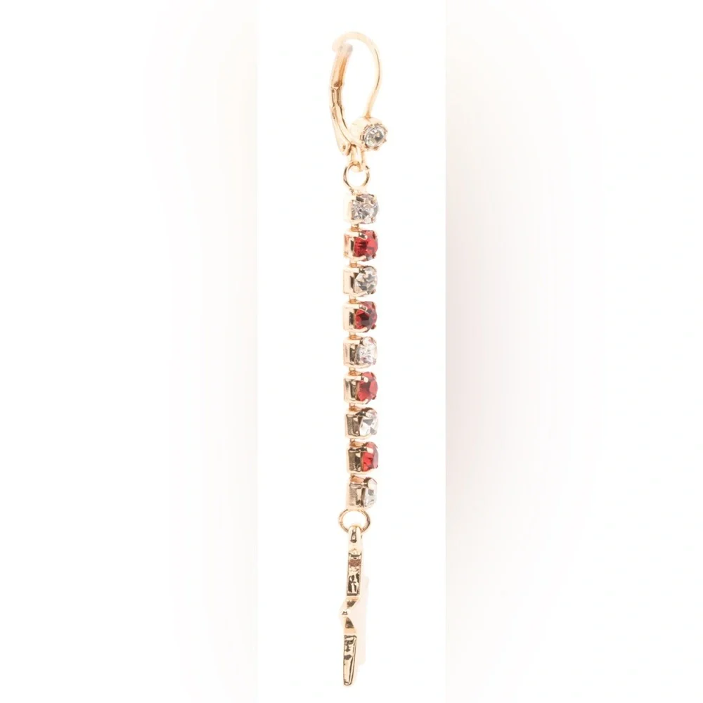 Red‎ Nutcracker and Rhinestone Drop Earrings